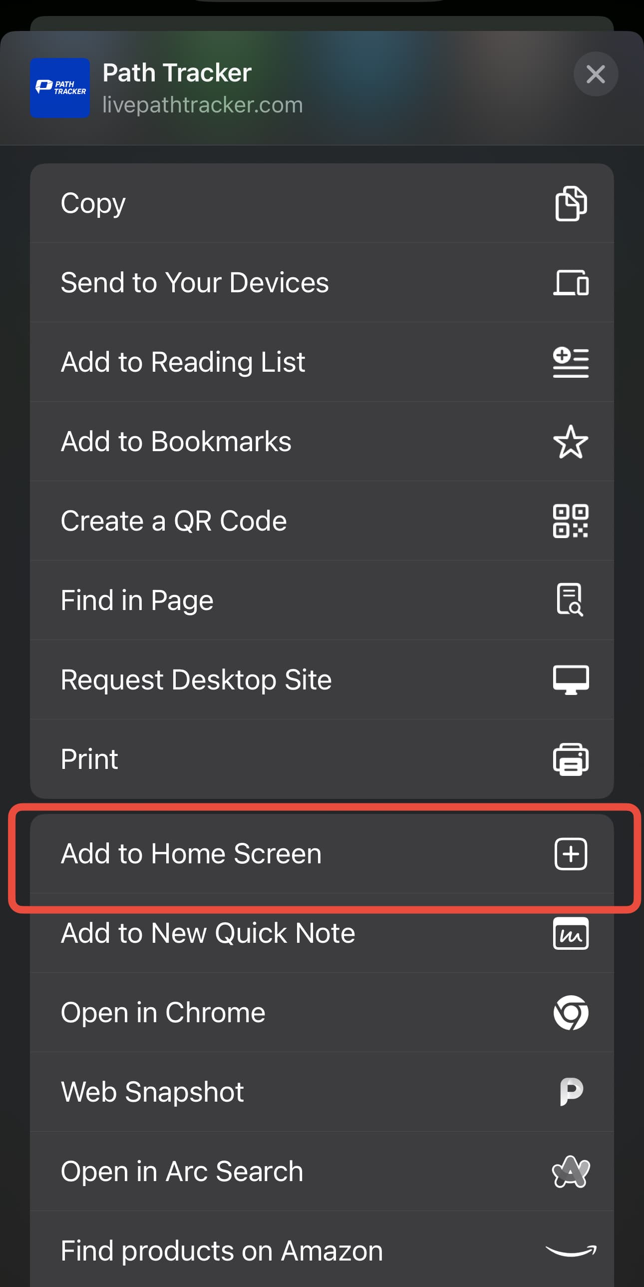 Paso 2: Encuentra 'Agregar a Pantalla de Inicio'
